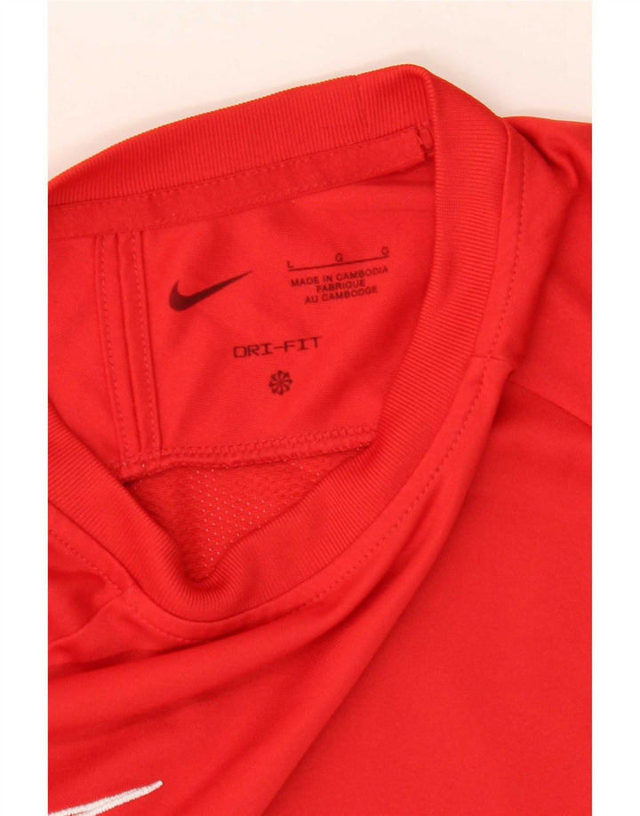 Nike Hommes Dri Fit T-Shirt Haut Large Rouge Colorblock