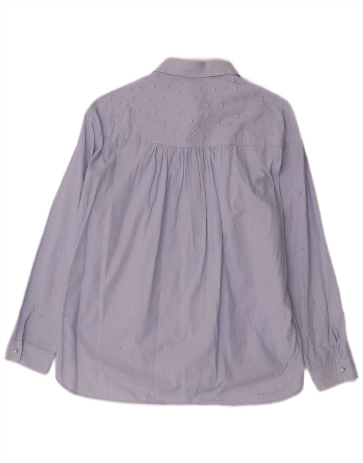 Chemise Femme Zara UK 14 Bleu Moyen