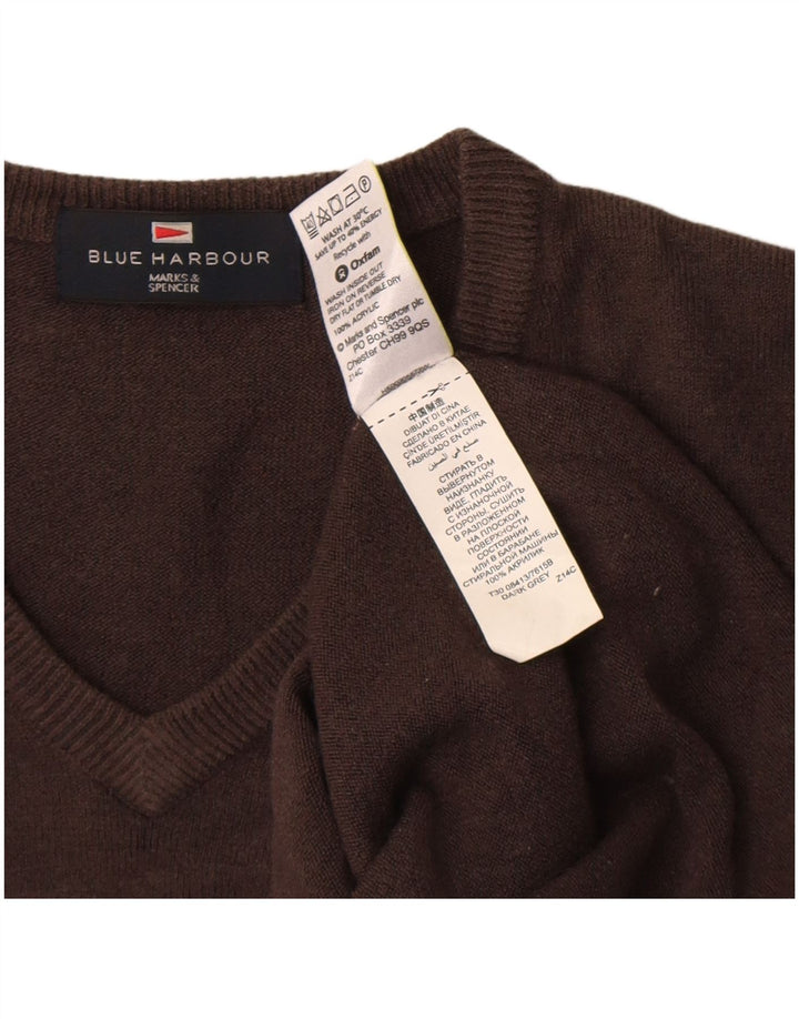 Marks & Spencer Pull Blue Harbor Col V Homme Marron Moyen