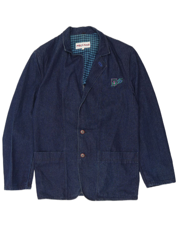 MECCANO Veste blazer en jean à 2 boutons pour homme UK 42 XL Bleu marine