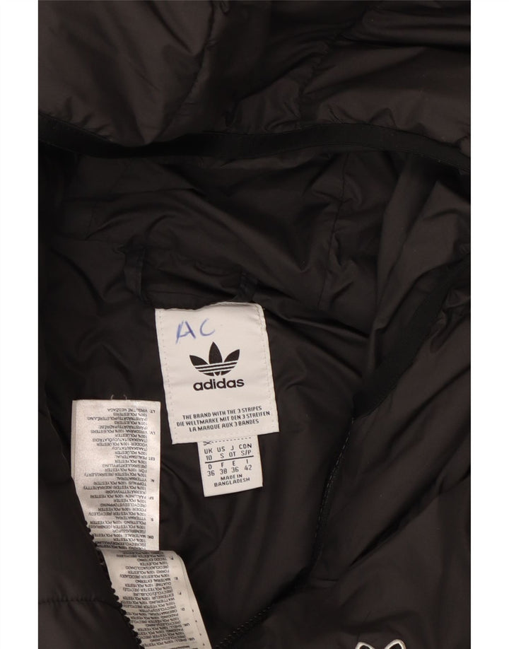 ADIDAS Veste matelassée à capuche pour femme UK 10 Small Noir Polyester