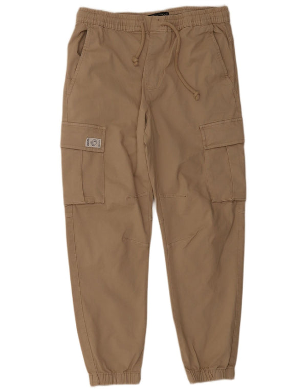 Zara Pantalon Cargo Joggers Homme Moyen W31 L27 Coton Beige