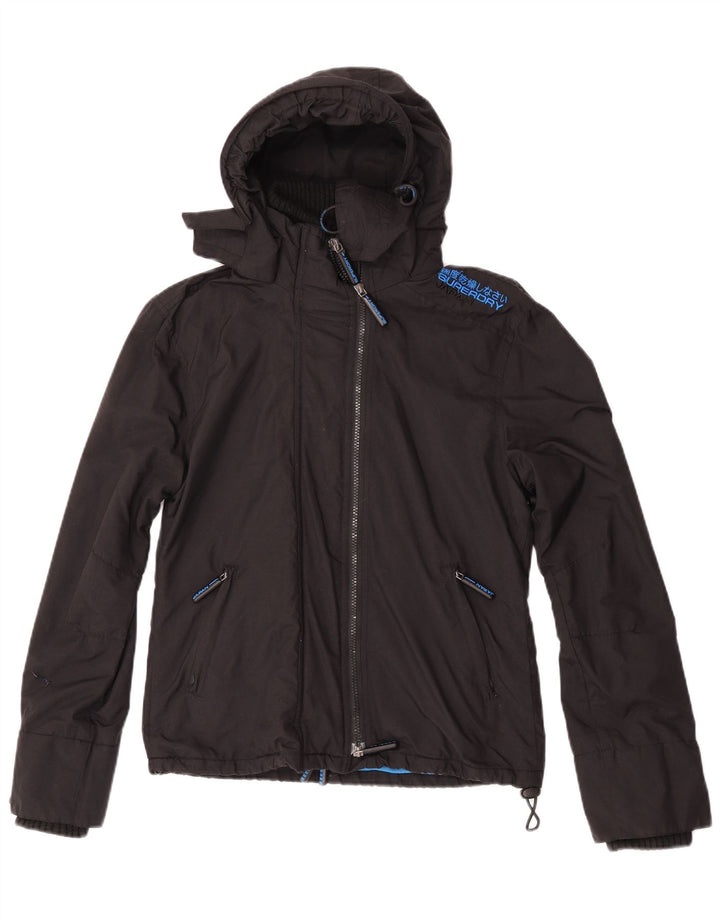 Superdry Veste coupe-vent graphique pour femme UK 14 Noir moyen