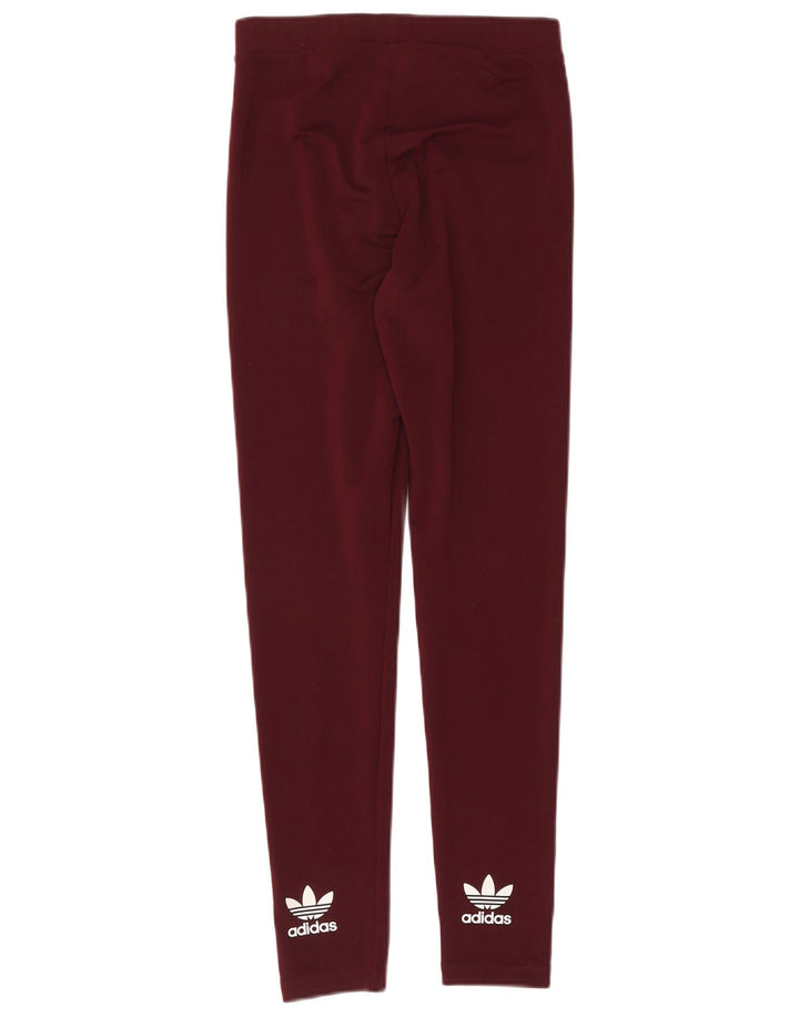 Adidas Leggings graphiques pour femmes UK 12 Polyester bordeaux moyen