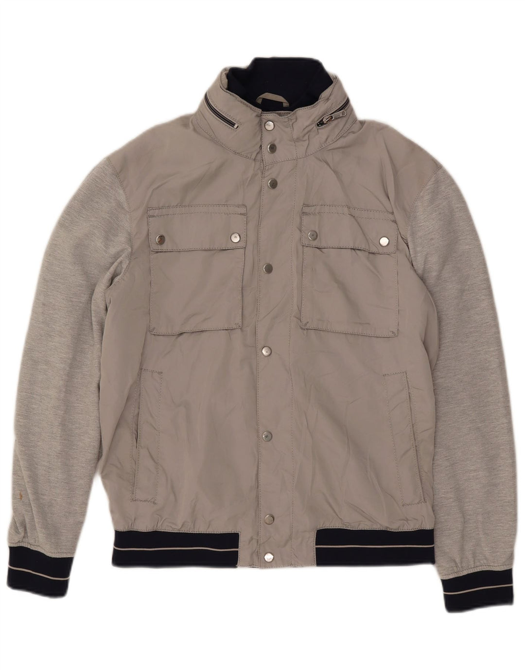 Zara Veste bomber à capuche pour homme UK 40 Large Gris