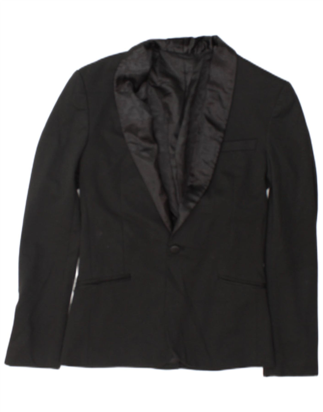 Zara Veste Blazer 1 Bouton Homme UK 36 Petit Noir Polyester
