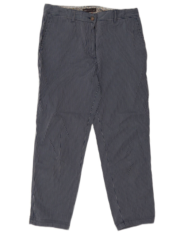 Marks & Spencer Pantalon court pour femme UK 12 Medium W30 L26 Bleu marine