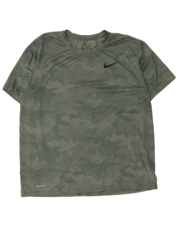 Nike Hommes Dri Fit T-Shirt Haut 2XL Vert Camouflage Polyester