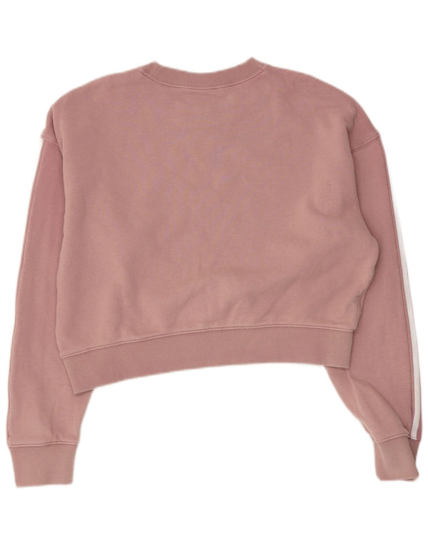 ADIDAS Sweat-shirt court surdimensionné pour femme UK 10 Petit coton rose