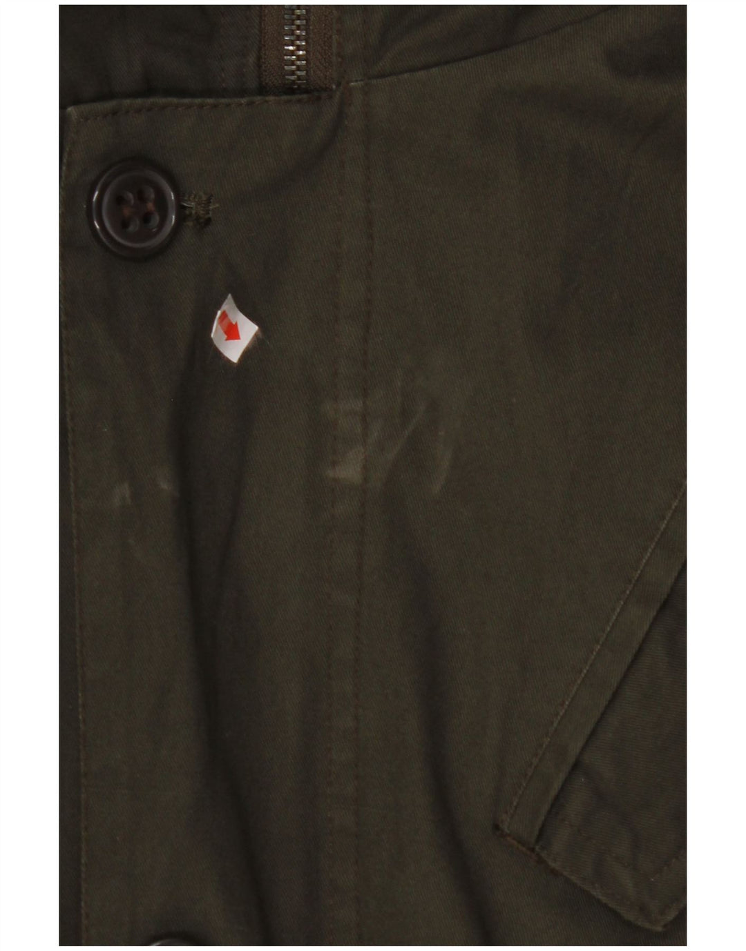 VINTAGE Veste Parka à capuche homme UK 40 Grand coton kaki