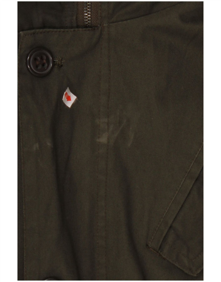 VINTAGE Veste Parka à capuche homme UK 40 Grand coton kaki