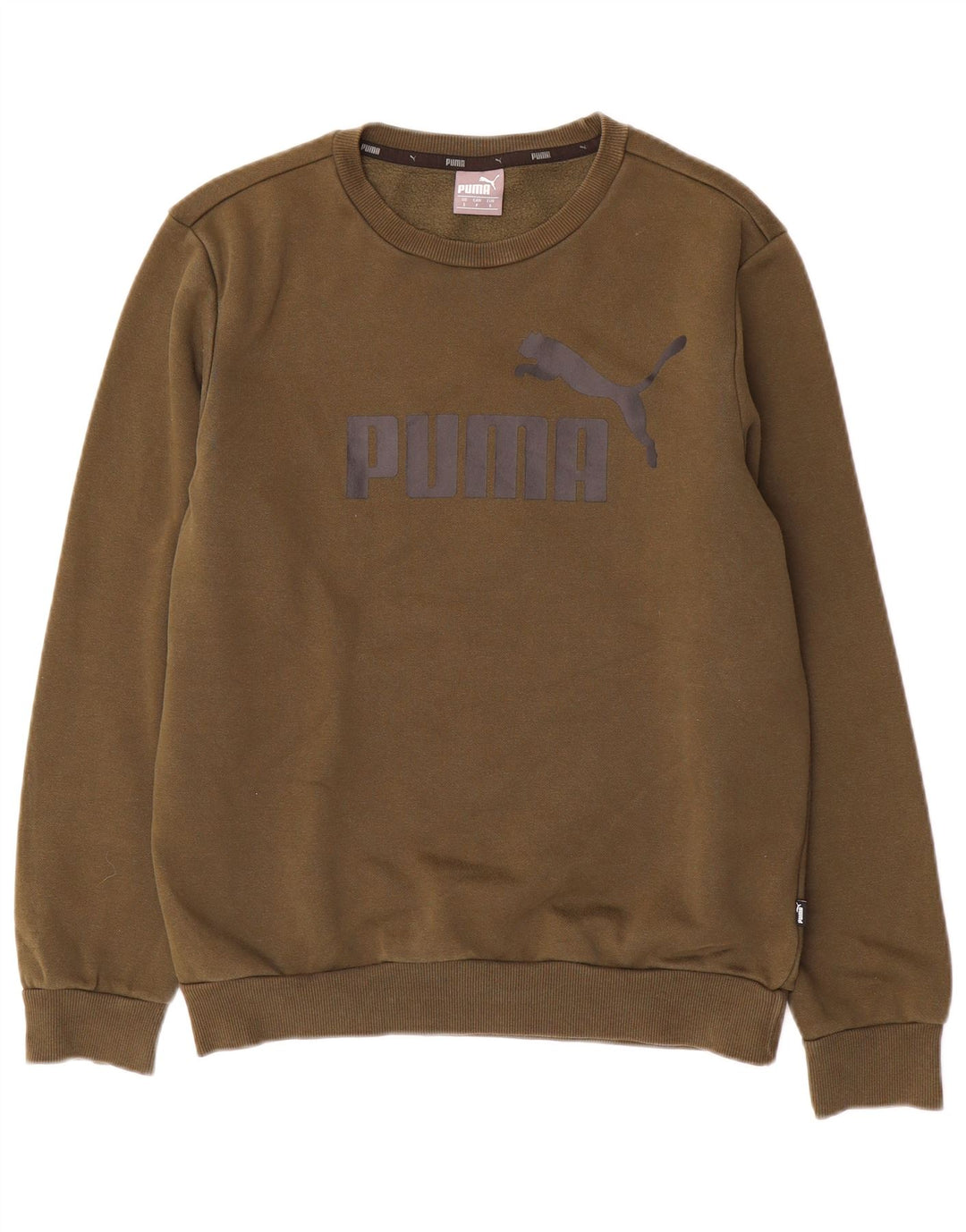 Puma Sweat-shirt graphique pour homme en coton kaki Taille S