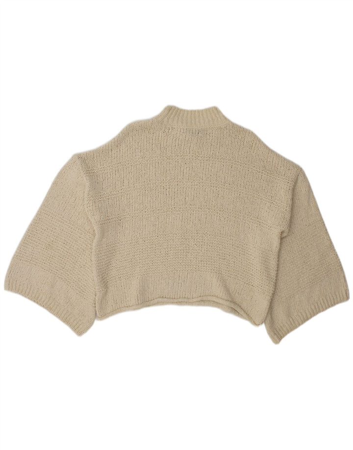 Topshop Pull surdimensionné à col roulé pour femme UK 8 Small Blanc cassé