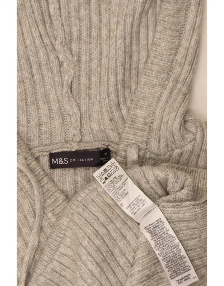 Marks & Spencer Pull à capuche pour femme UK 6 XS Gris Polyester