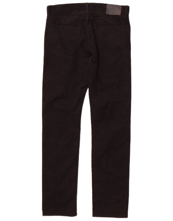 Marks & Spencer Pantalon slim en velours côtelé pour homme W34 L33 Noir Coton