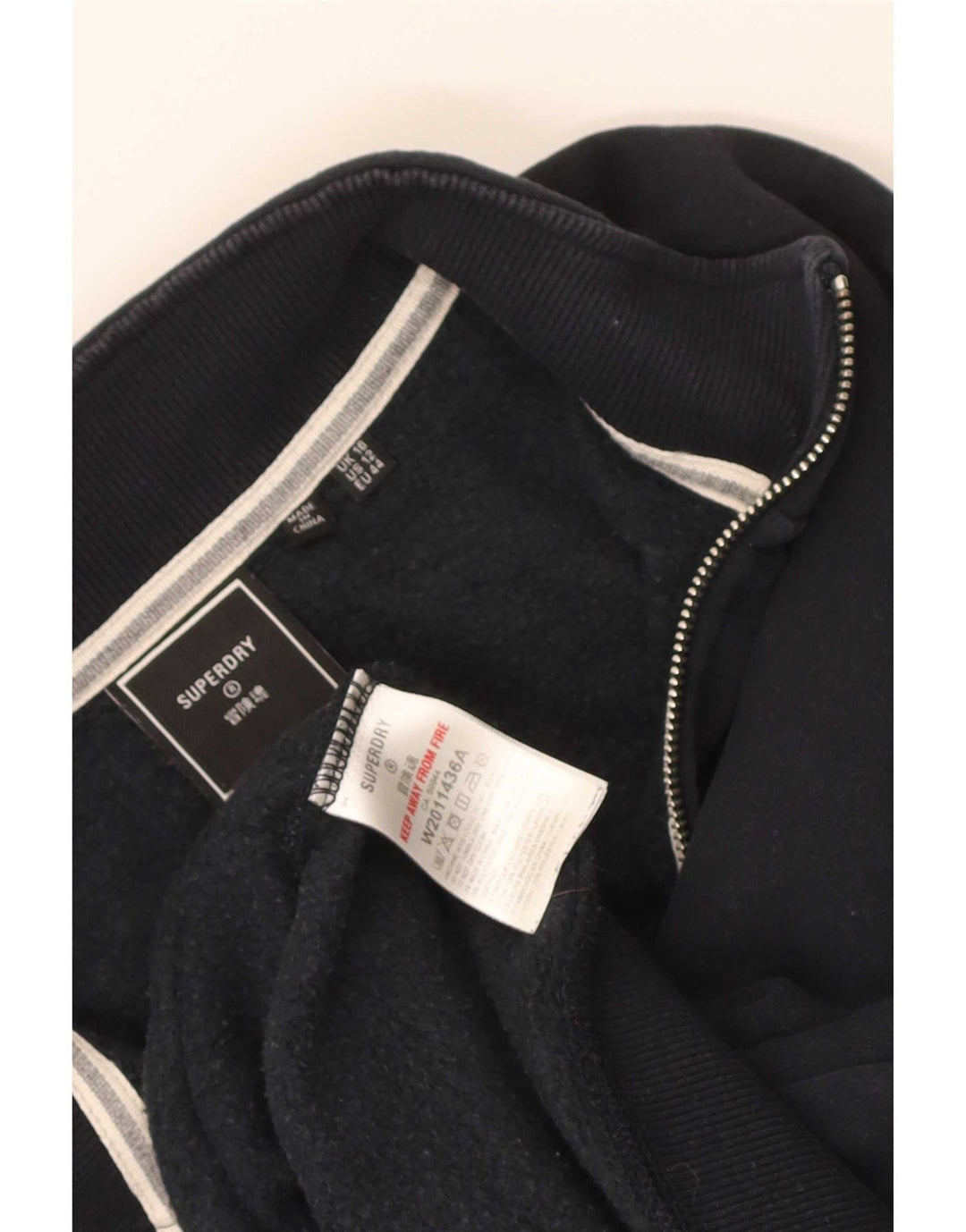 Superdry Sweat-shirt court surdimensionné pour femme UK 16 Large Bleu marine