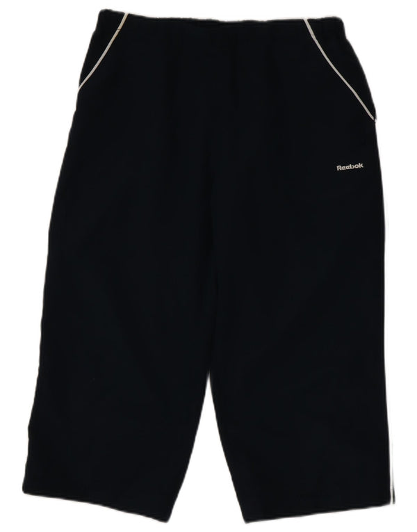 Reebok Pantalon de Survêtement Capri Femme UK 44 Bleu Marine Moyen Polyester