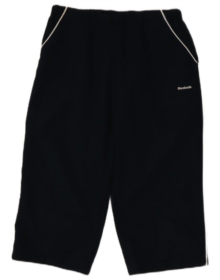 Reebok Pantalon de Survêtement Capri Femme UK 44 Bleu Marine Moyen Polyester