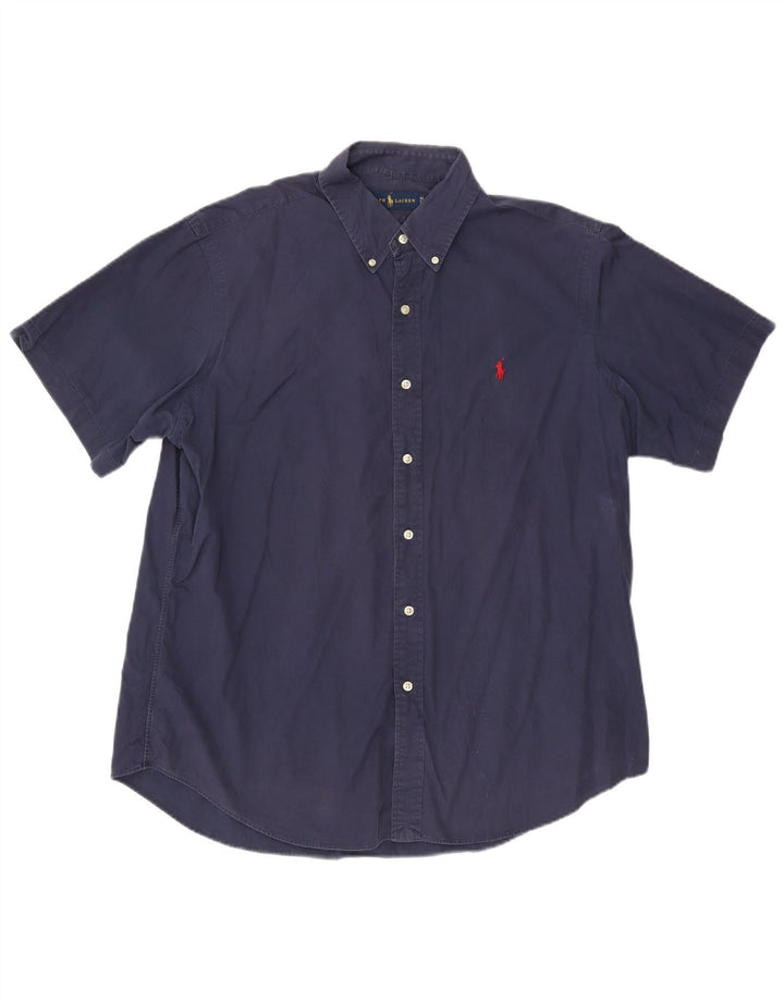 Ralph Lauren Chemise à manches courtes pour homme XL en coton bleu marine