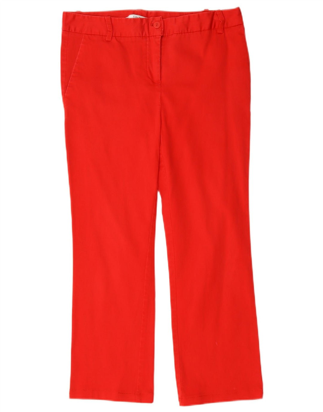 Pantalon Chino Droit Femme ZARA EU 38 Small W28 L23 Coton Rouge