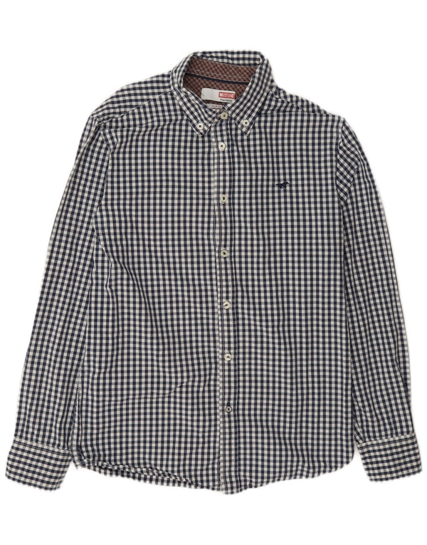 Mustang Chemise cintrée pour homme en coton vichy bleu marine moyen