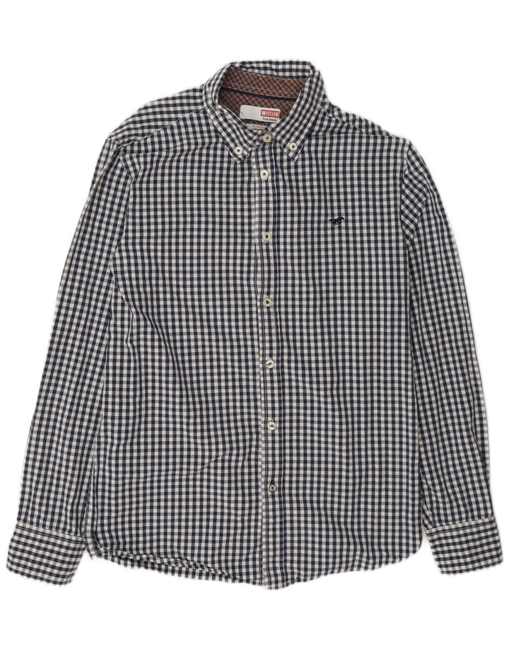 Mustang Chemise cintrée pour homme en coton vichy bleu marine moyen
