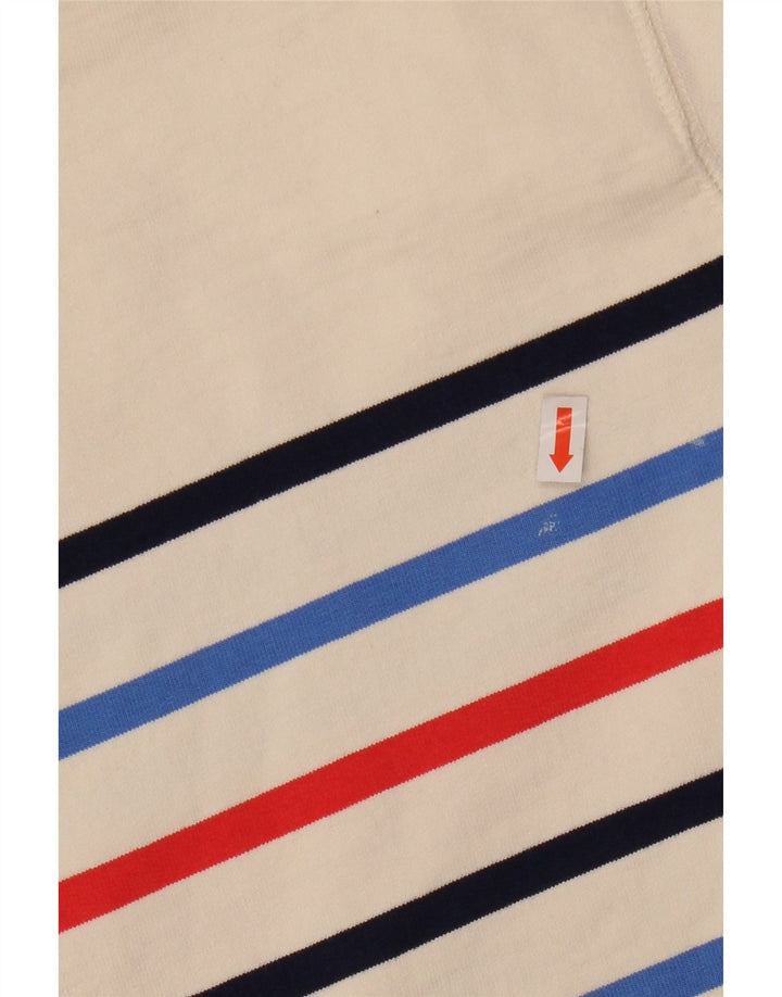 Joules Sweat-shirt surdimensionné pour femme UK 8 Petit coton rayé blanc