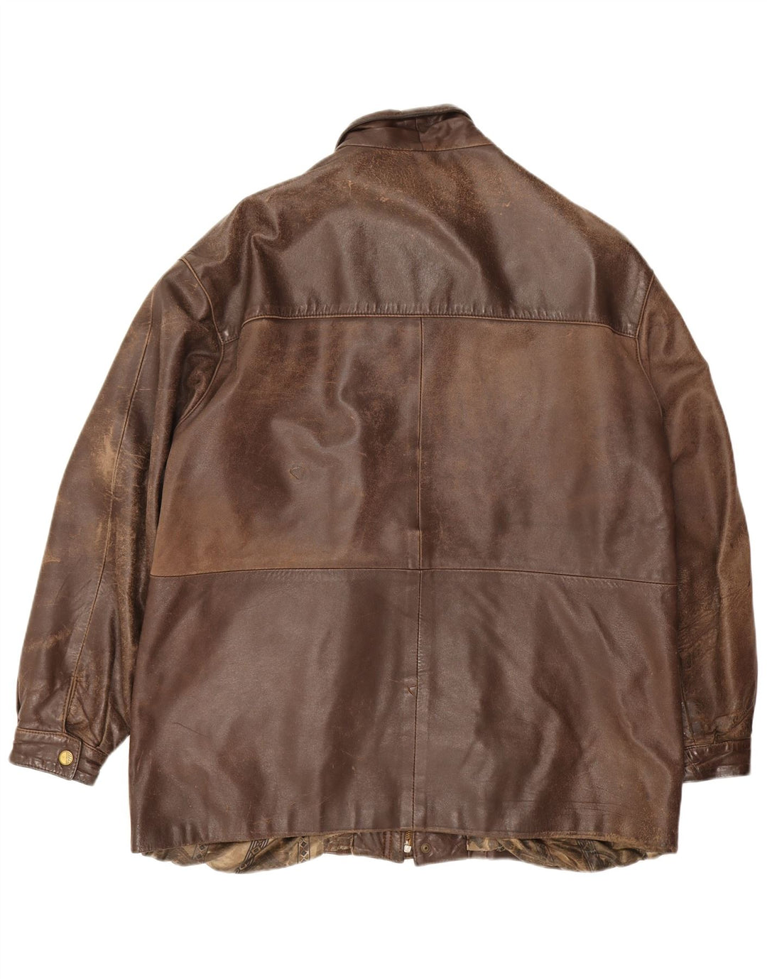 veste en cuir homme vintage UK 44 2XL Marron