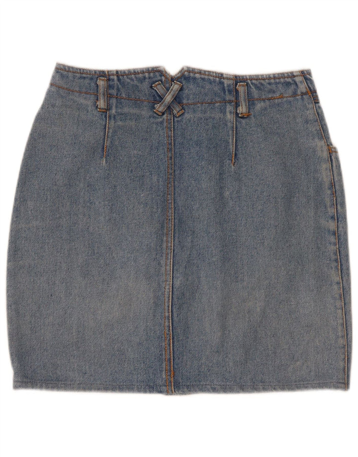 vintage Femme Mini Jupe En Jean W26 Petit Bleu