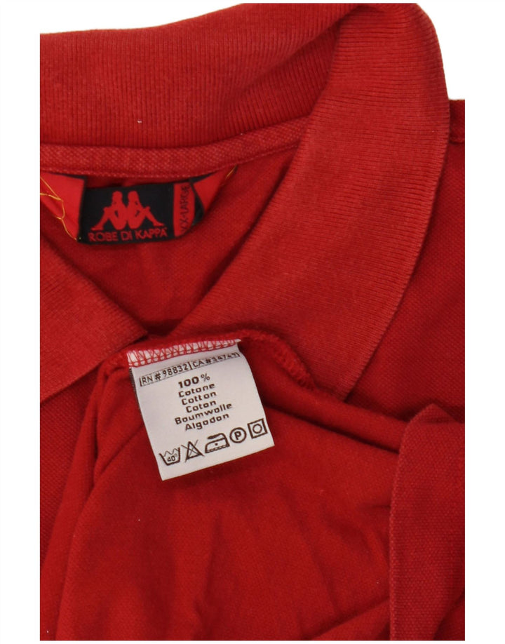 Kappa Polo à manches longues pour homme 2XL Rouge Coton