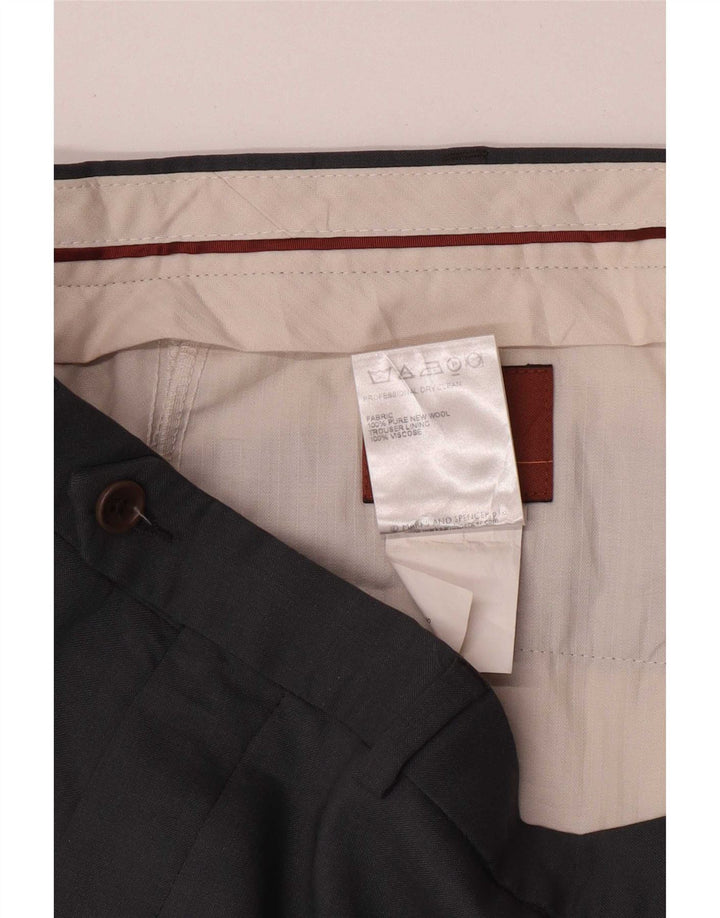 Marks & Spencer Pantalon de Costume Droit Homme W36 L29 Gris Laine Vierge
