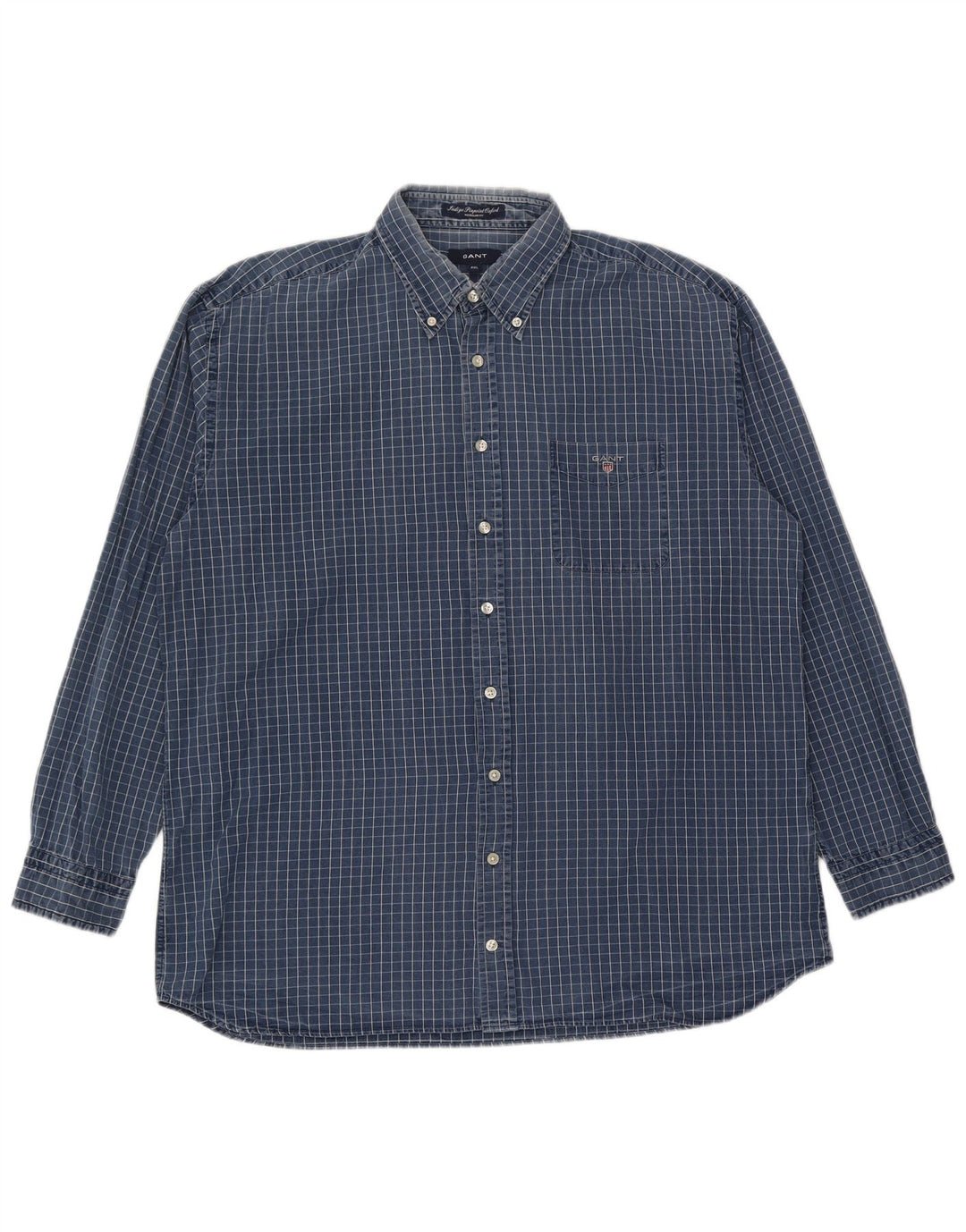 Gant Chemise Regular Fit Homme 2XL Bleu Carreaux Coton