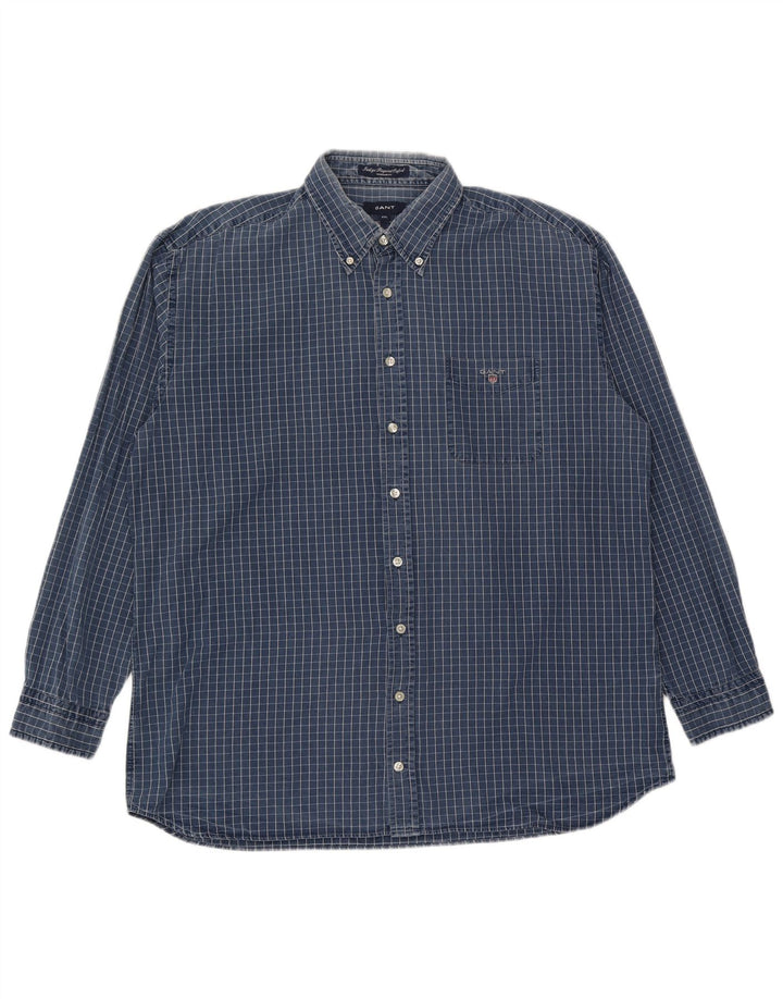 Gant Chemise Regular Fit Homme 2XL Bleu Carreaux Coton