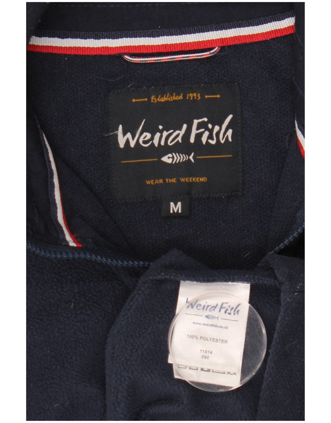 Weird Fish Pull polaire à col zippé pour homme Bleu marine moyen Polyester