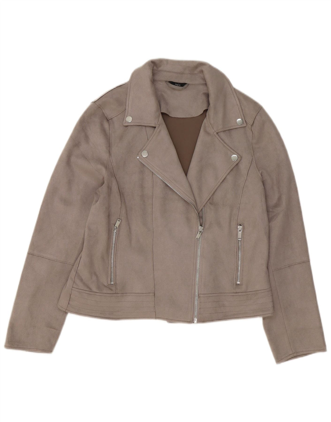 M&Co Veste de motard pour femme UK 14 Large Gris Polyester