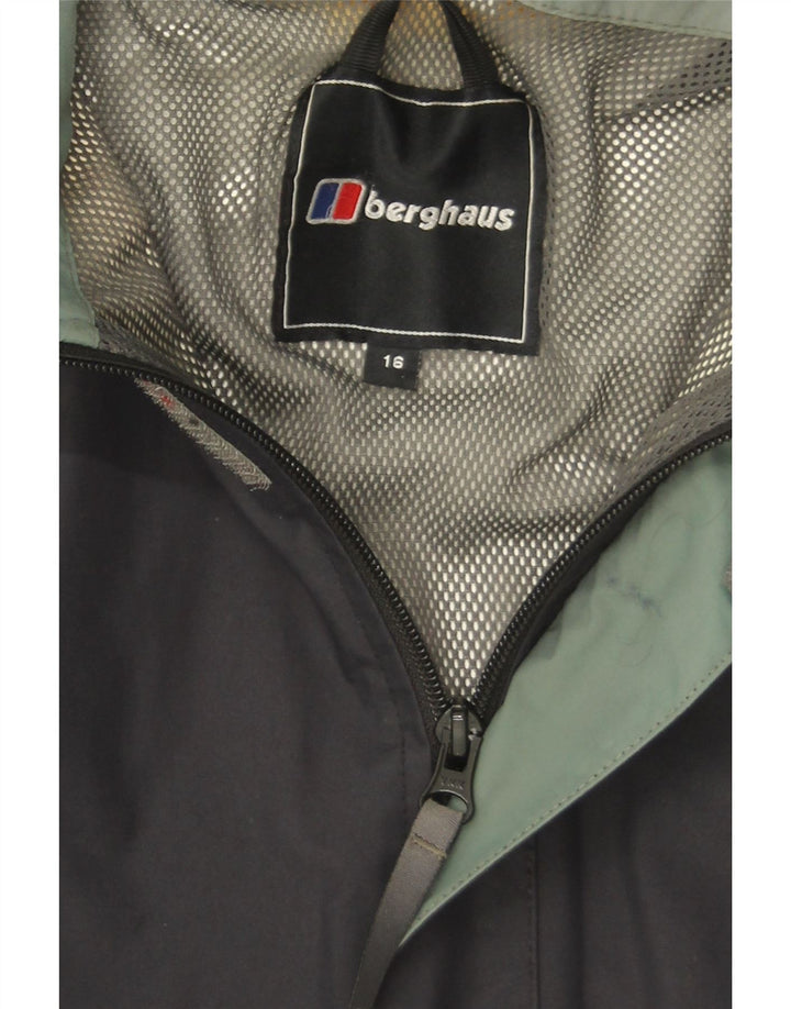 Berghaus Veste de Pluie à Capuche Femme UK 16 Large Bleu Marine Polyamide