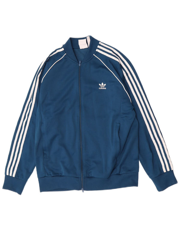 Adidas Veste de survêtement rétro pour homme XL Bleu Polyester Sports
