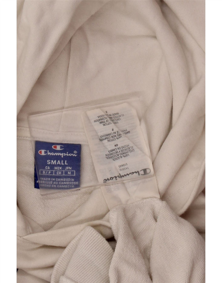 CHAMPION Pull à capuche court à manches courtes pour femme UK 10 Petit Blanc