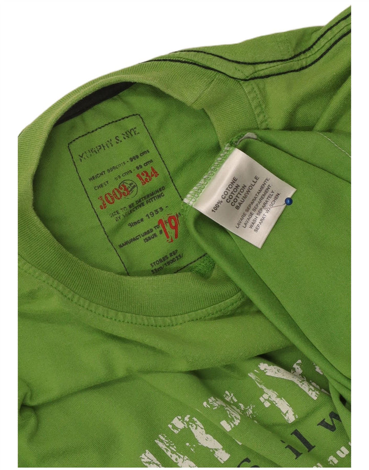 Murphy & Nye T-Shirt Graphique Homme Vert Moyen Coton