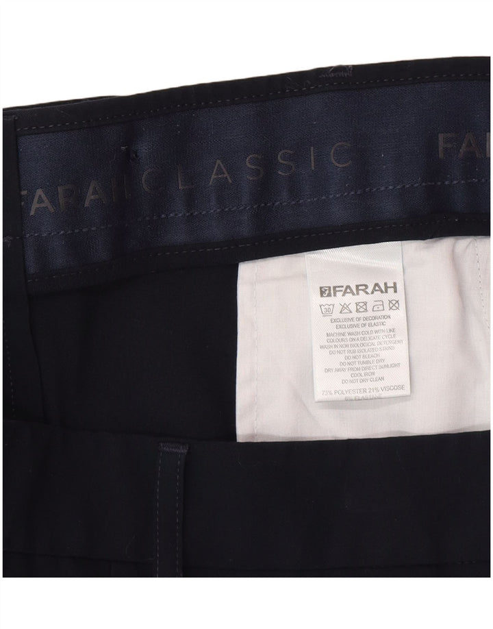 Farah Pantalon décontracté droit pour homme W34 L29 Bleu marine Polyester