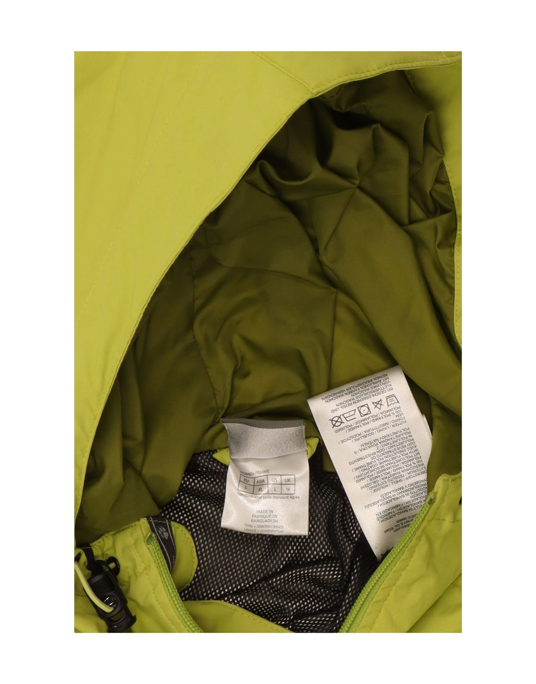 JACK WOLFSKIN Veste de pluie à capuche pour femme UK 16 Large Vert Polyamide