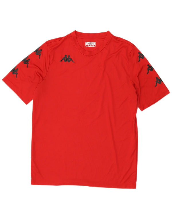 Kappa Mens Graphic T-Shirt Top Large Rouge Polyester