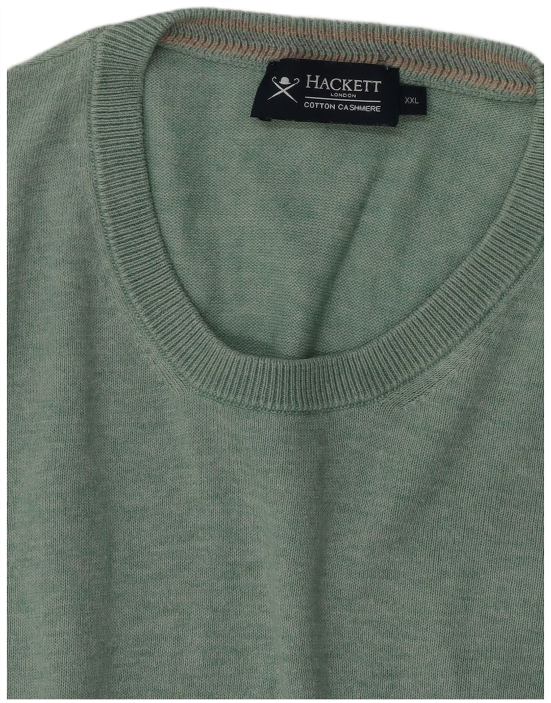 Hackett Pull à col rond pour homme 2XL en coton vert