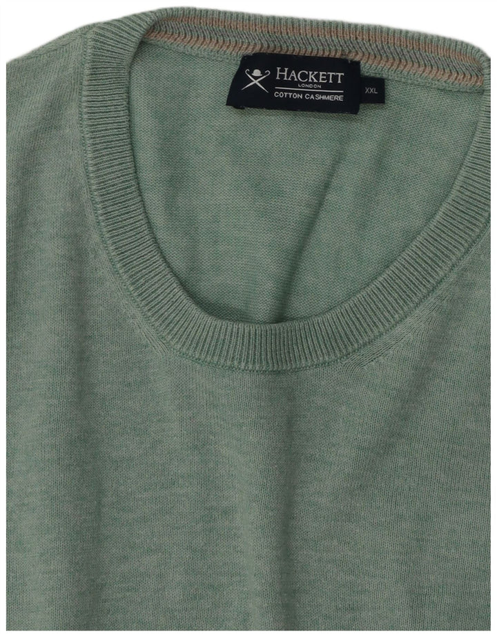 Hackett Pull à col rond pour homme 2XL en coton vert