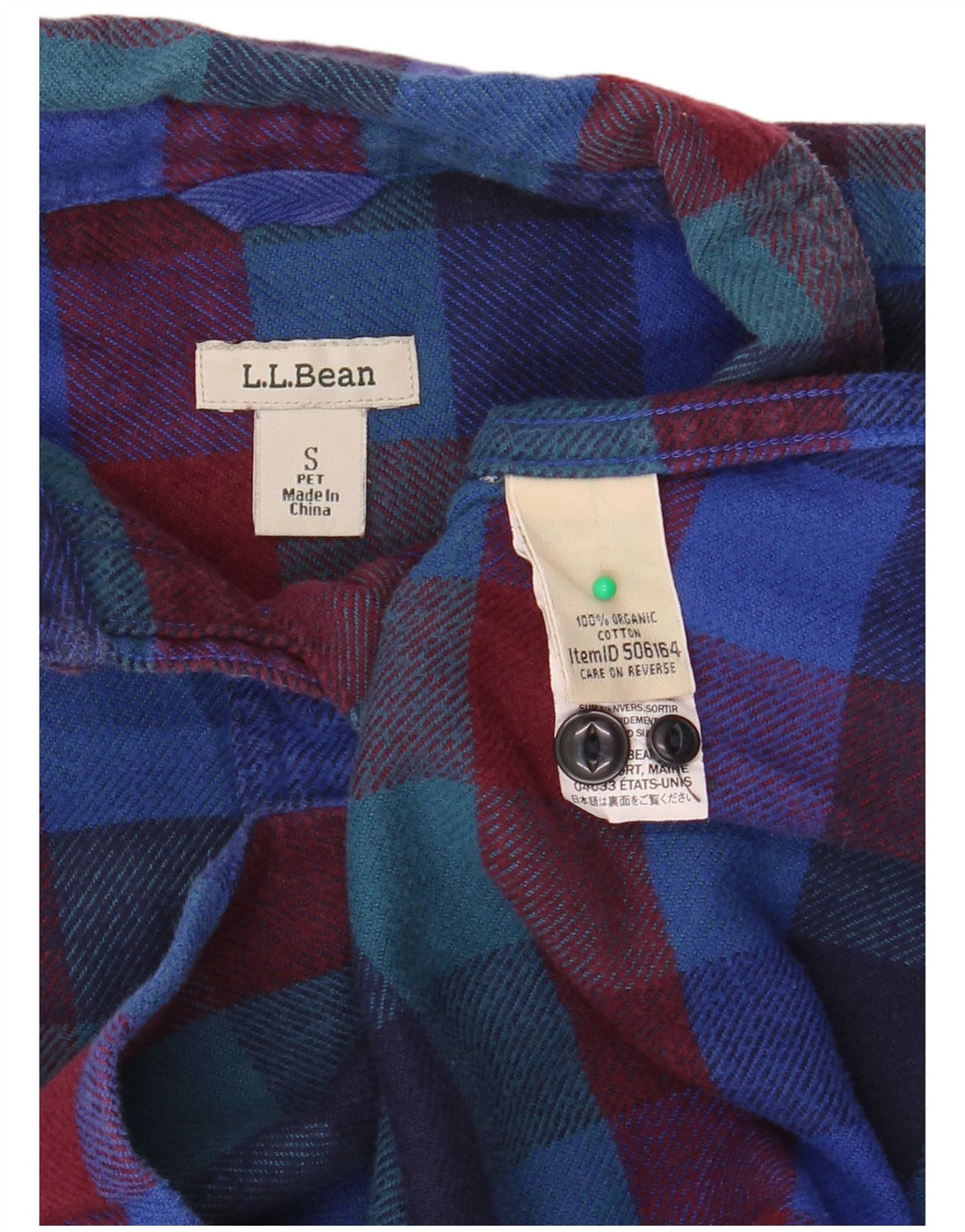 L.L.BEAN Chemise surdimensionnée en flanelle pour femme UK 10 Petit carreaux multicolores