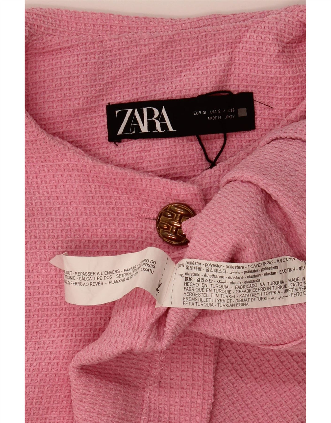 Zara Womens Crop Cardigan Sweater UK 10 Petit Rose Polyester