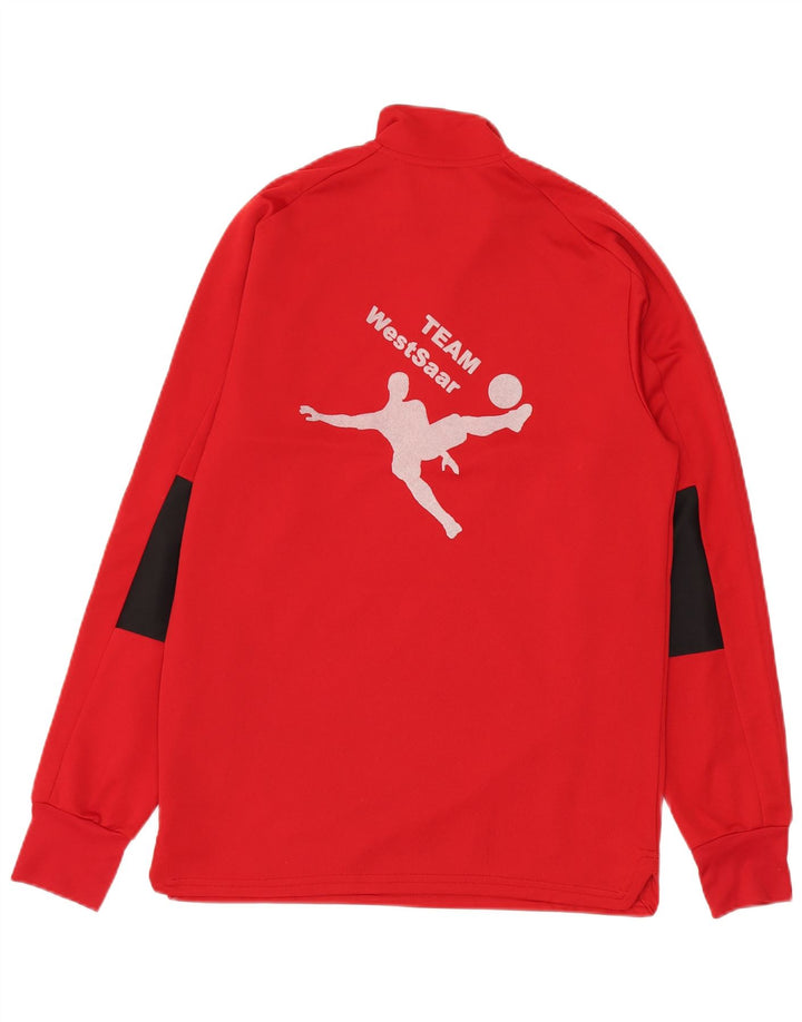 Adidas Haut de survêtement à col zippé pour homme en polyester rouge moyen