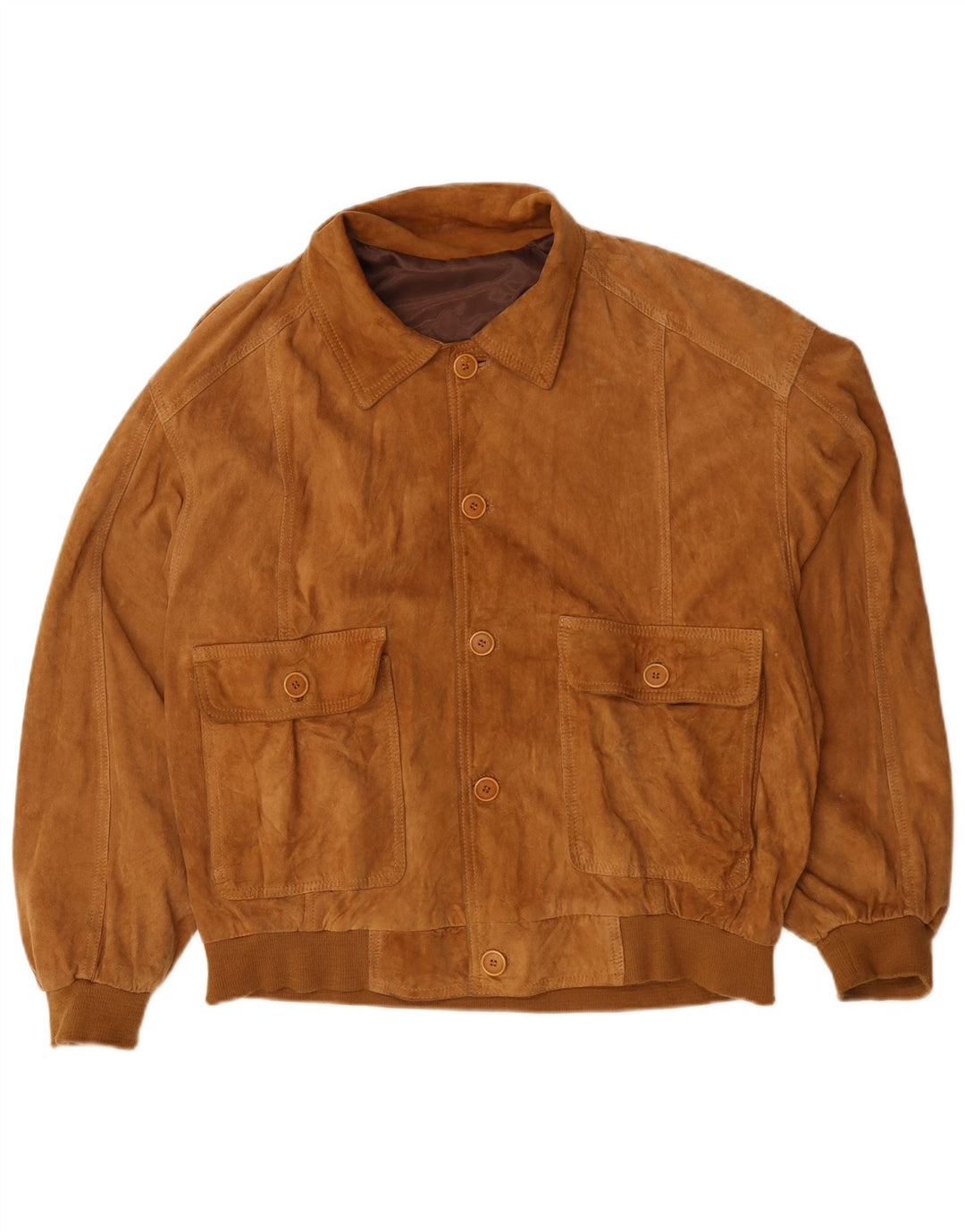 veste bomber en daim vintage pour homme UK 44 2XL Marron