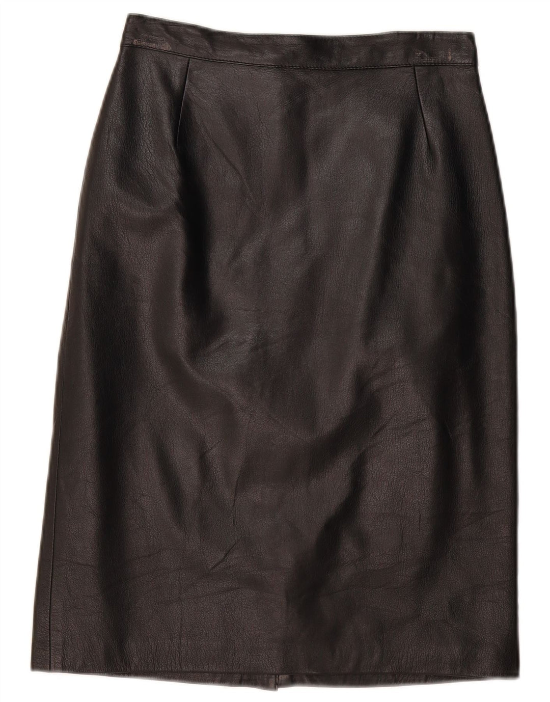 VINTAGE Jupe en cuir femme IT 44 Medium W28 Cuir noir