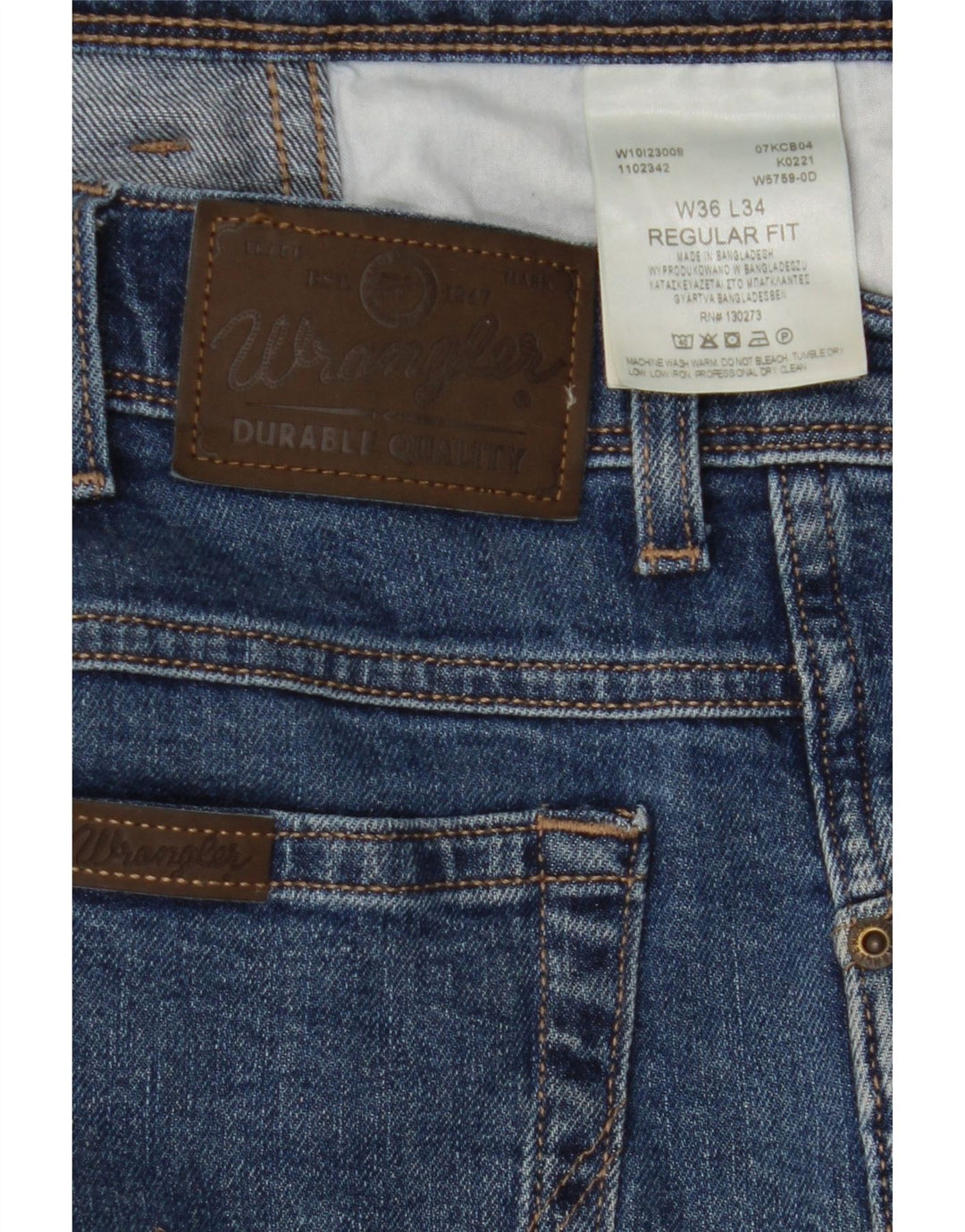 WRANGLER Jean droit homme W36 L34 bleu coton